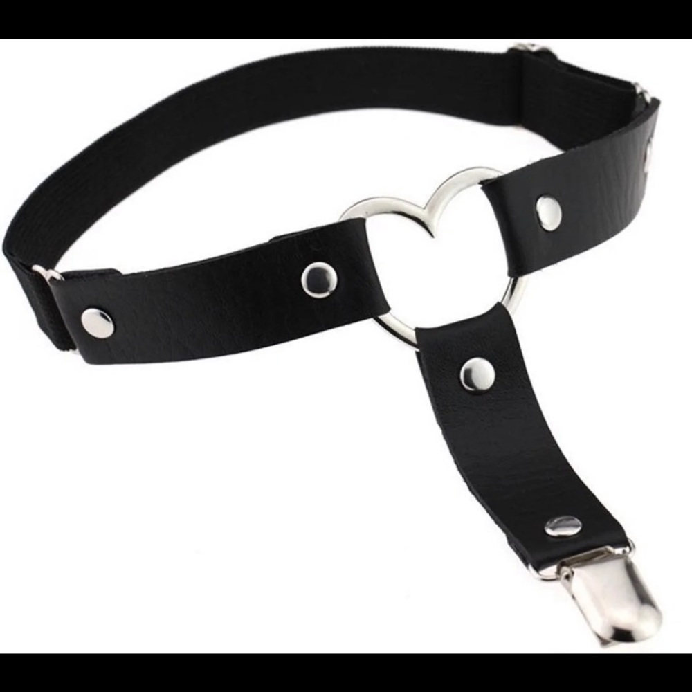 Best seller! Black leather leg harness - Picture 3 of 4
